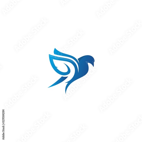 flat line art bird logo