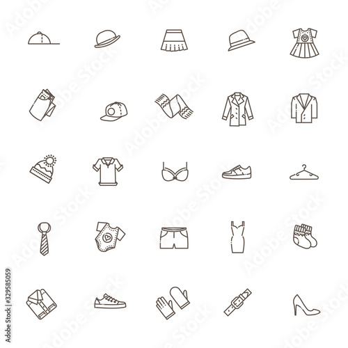 Clothes shopping concept illustration, thin line flat design