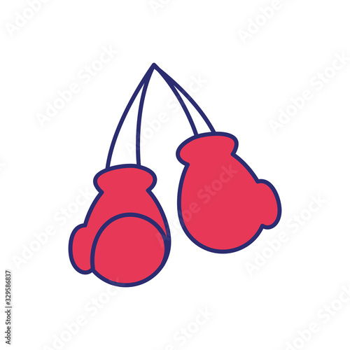 boxing sport gloves accessory isolated icon