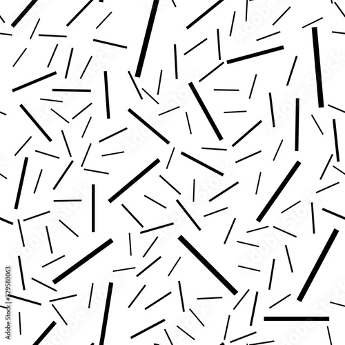 Seamless background. Black white background  random abstract Line  strip  stripes pattern. EPS 10