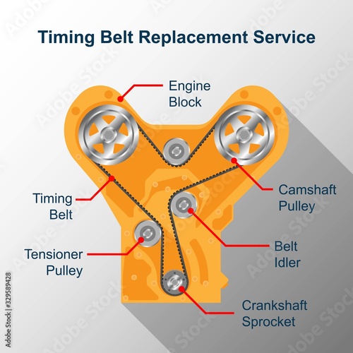 component of engine and timing belt