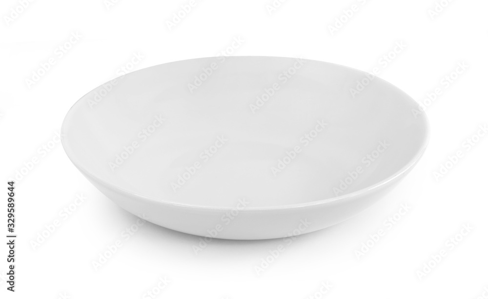empty white plate on white background empty white plate on white background