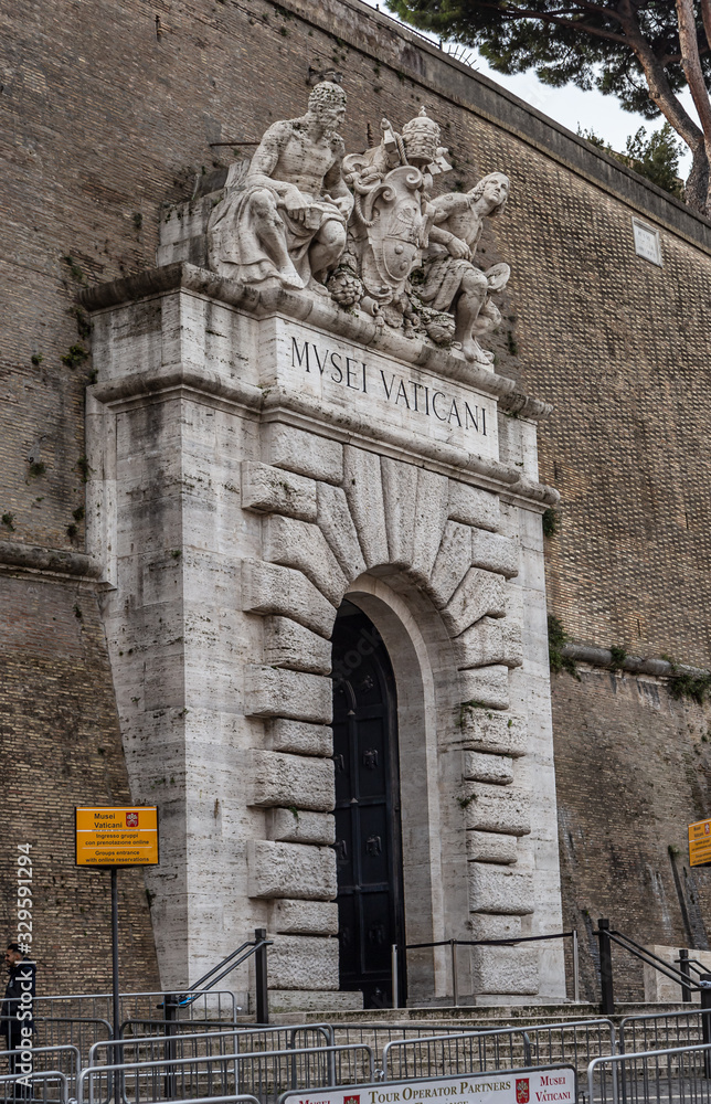  Main entrance of the Vatican City museums in Rome, Italy
