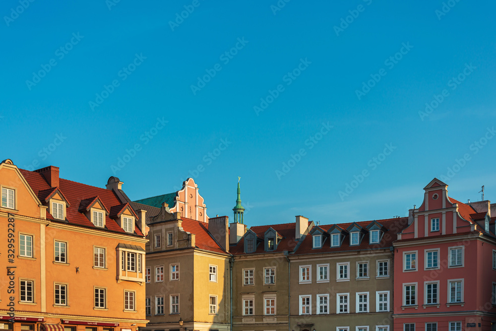 Fototapeta premium POZNAN, POLAND - September 2, 2019: Antique building view in Old Town Poznan, Poland