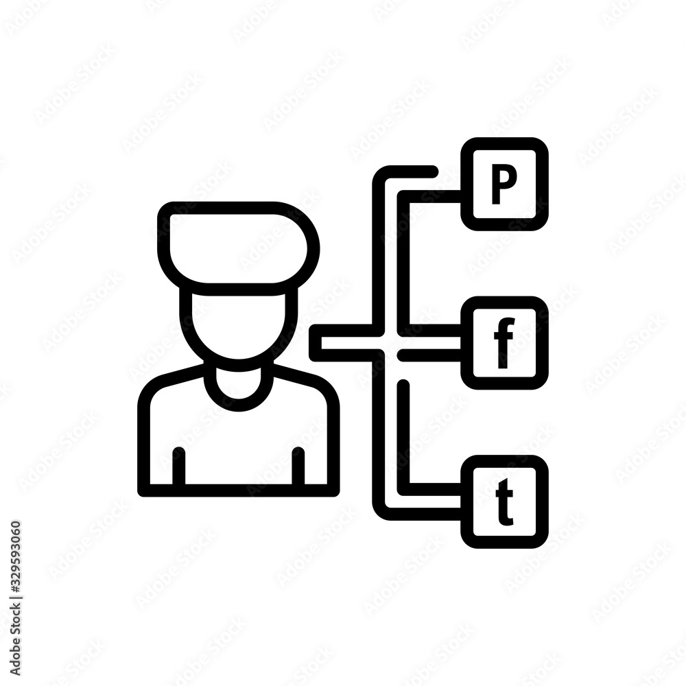 Social Communication Line Icon vector illustration. Social Communication Line Icon vector illustration.