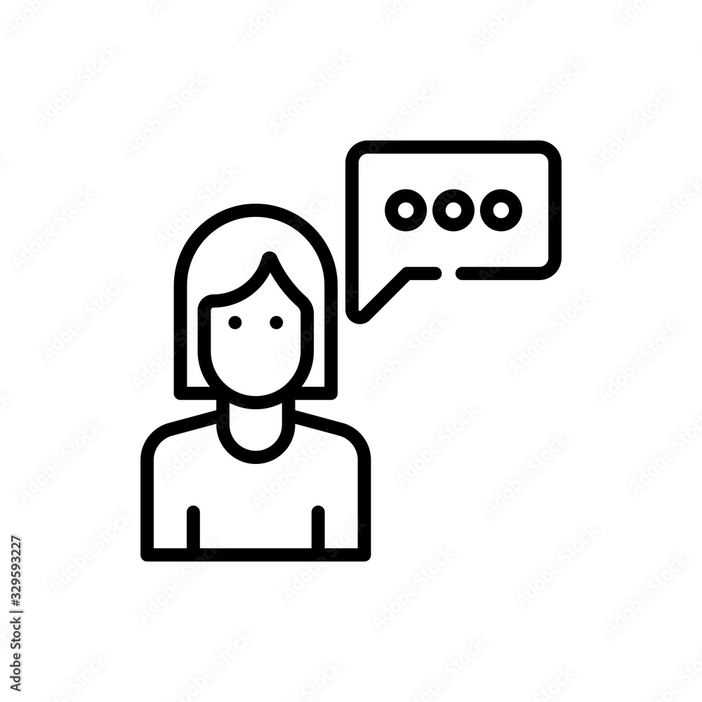 Man Talking Line Icon vector illustration. Man Talking Line Icon vector illustration.