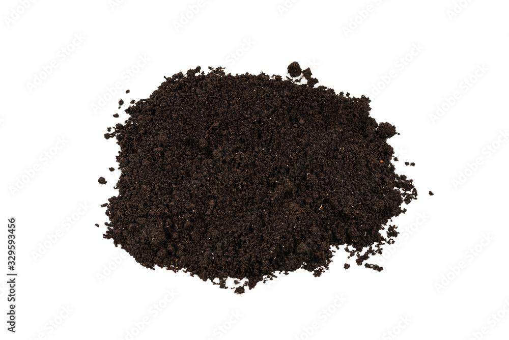 A handful of earth isolated on white background. A handful of earth isolated on white background.