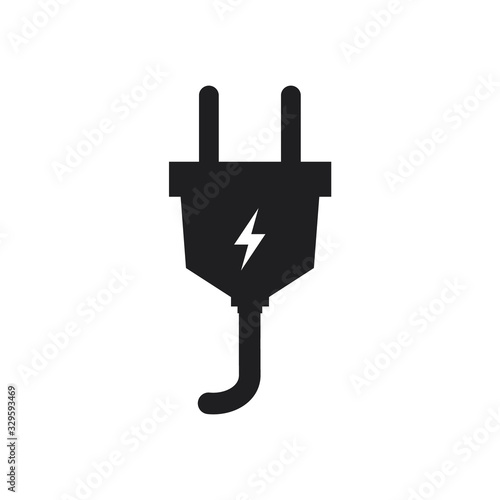 Electric plug logo template, vector illustration isolated on white 