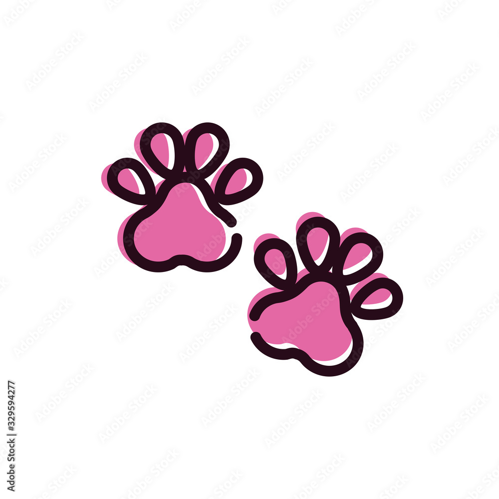 paw print mascot isolated icon paw print mascot isolated icon