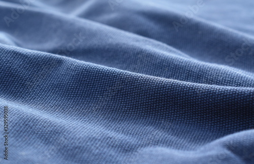 close up of blue fabric background and texture