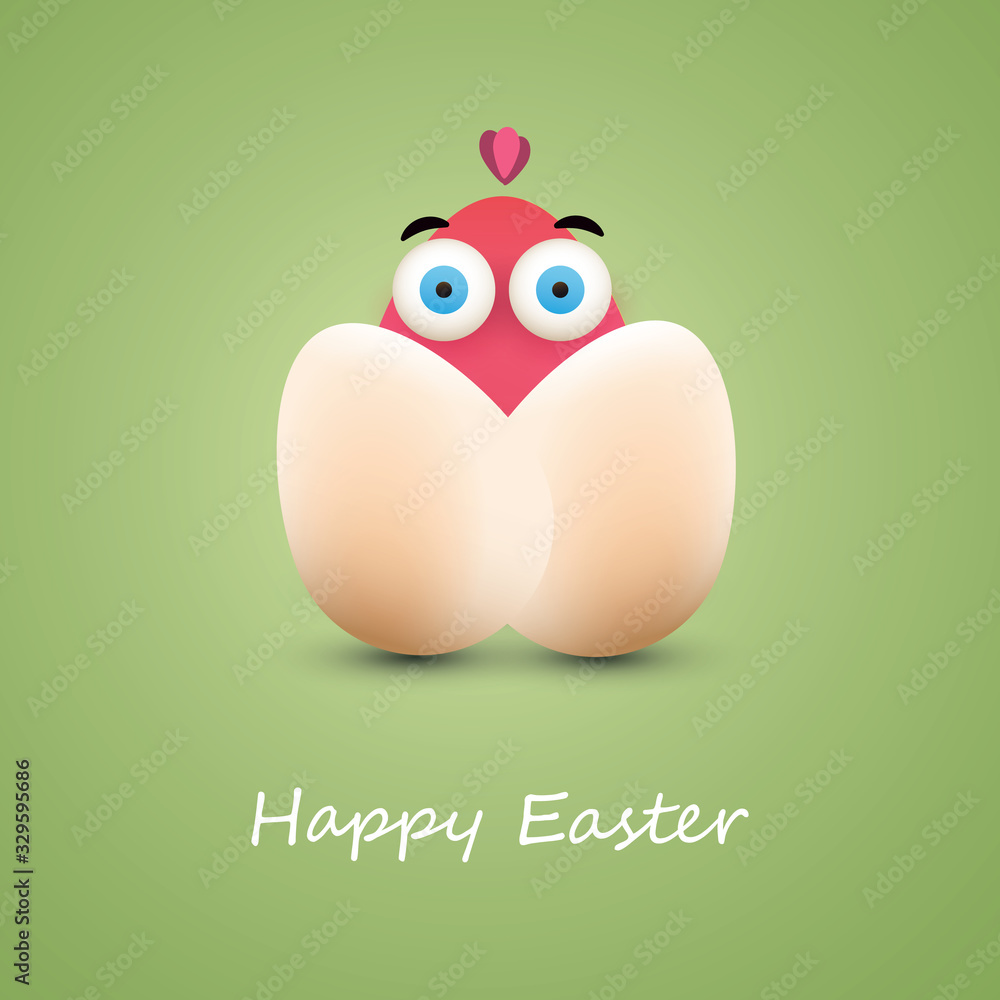 Funny Chicken Egg - Happy Easter Card Funny Chicken Egg - Happy Easter Card