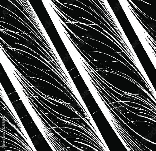 Swirled and curled stripes and brush strokes texture. Marble or acrylic atrwork imitation. Cool and swirly background. Abstract vector illustration. Black isolated on white. EPS10 