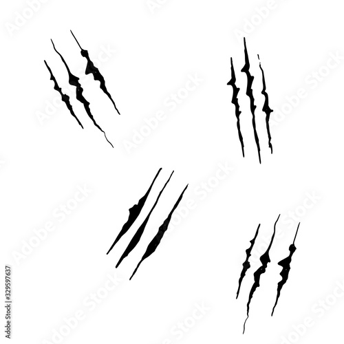 hand drawn doodle claw attack print illustration with hand drawn style