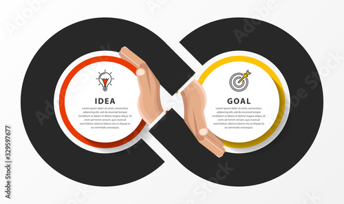 Infographic design template. Creative concept with 2 steps