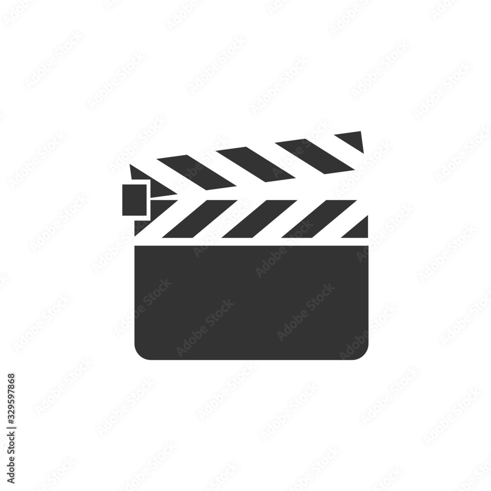 Clapper board Icon vector sign isolated for graphic and web design. Clapperboard symbol template color editable on white background.