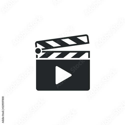 Clapper board Icon vector sign isolated for graphic and web design. Clapperboard symbol template color editable on white background.