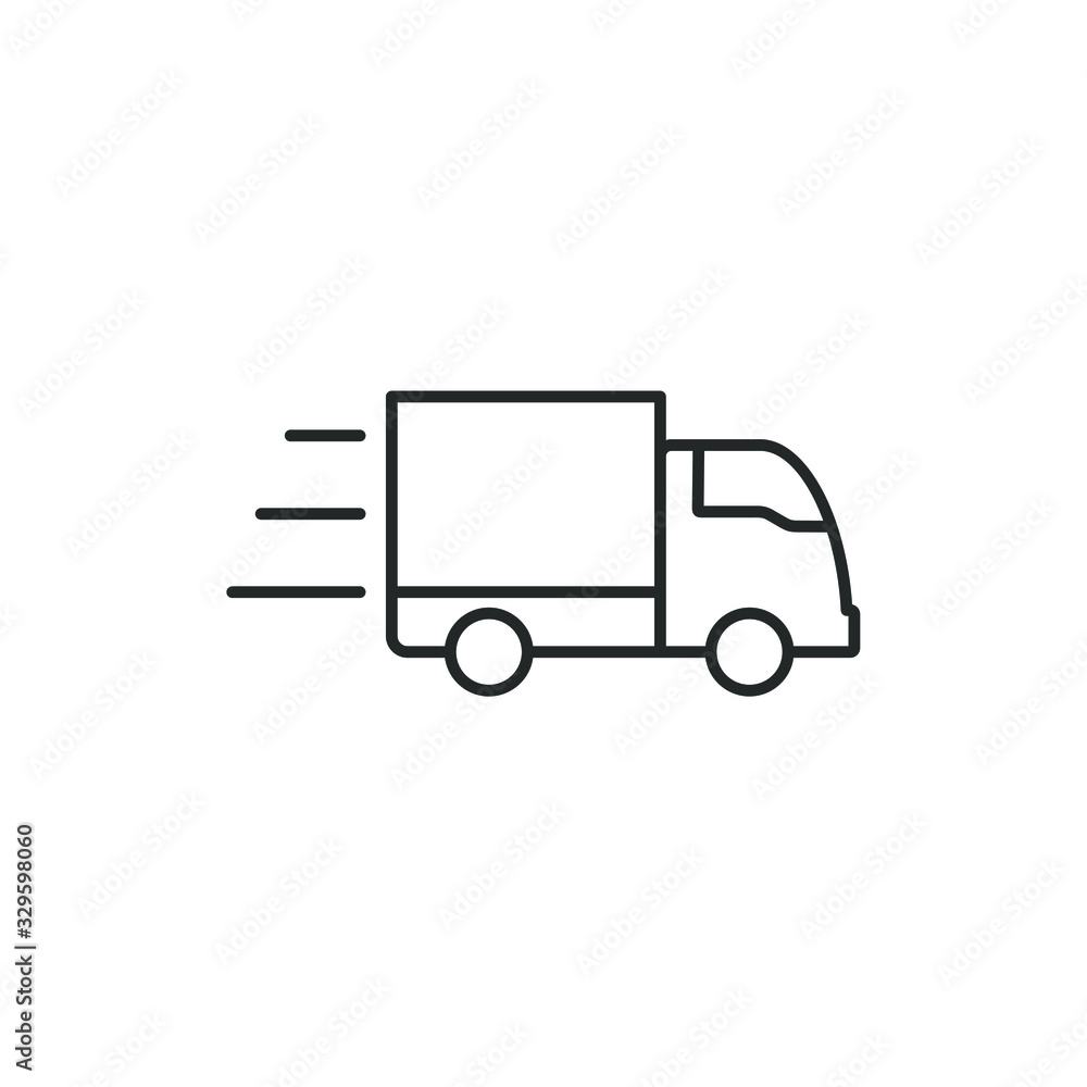 Fast shipping delivery truck Icon vector sign isolated for graphic and web design. delivery truck symbol template color editable on white background.