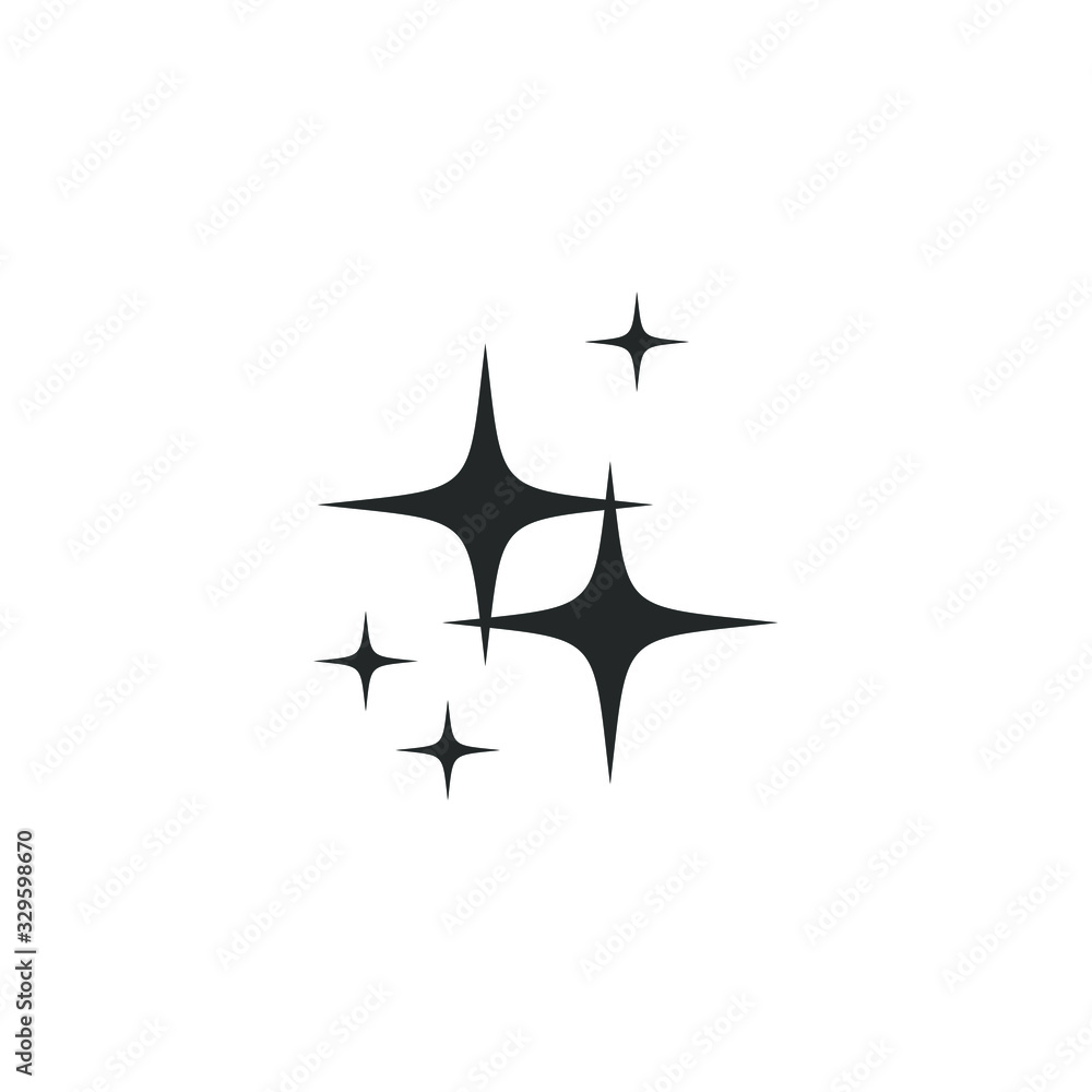 Sparkles icon vector sign isolated for graphic and web design. Shine symbol template color editable on white background. Sparkles icon vector sign isolated for graphic and web design. Shine symbol template color editable on white background.