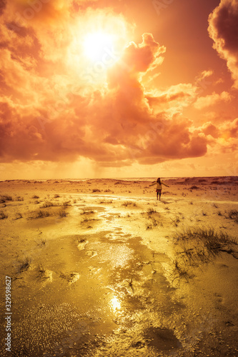 Sonnenuntergang am Strand von Rømø in Dänemark