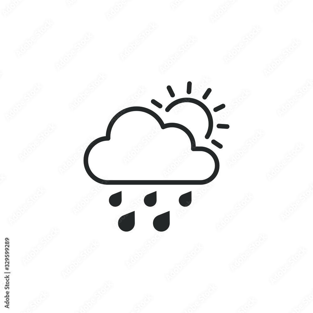 Weather icon vector sign isolated for graphic and web design. Weather symbol template color editable on white background. Weather icon vector sign isolated for graphic and web design. Weather symbol template color editable on white background.