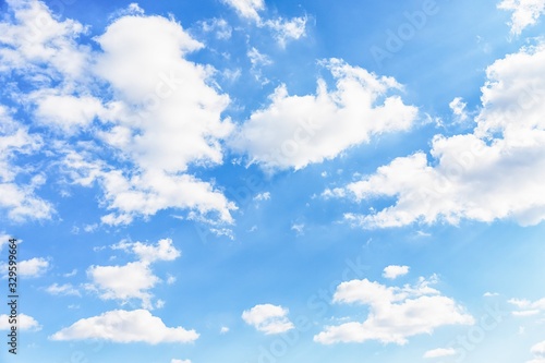 Incredible blue sky with beautiful white clouds. Clouds floating on blue sky
