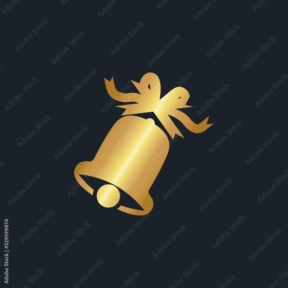 Bell Ringing icons in gold color,vector illustrations