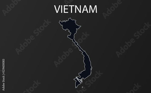 High detailed map of Vietnam. Vector illustration.