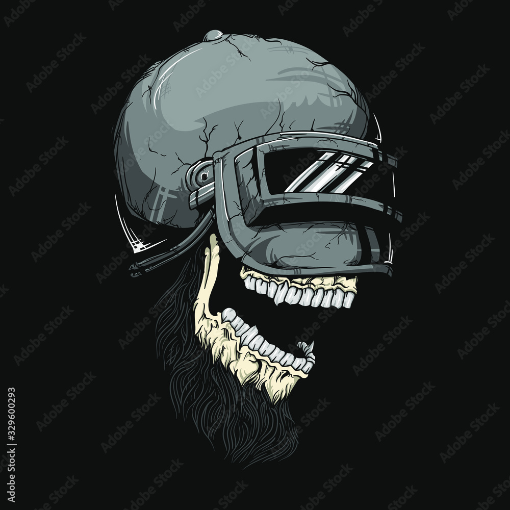 Helmet Skull Illustration Stock Vector | Adobe Stock