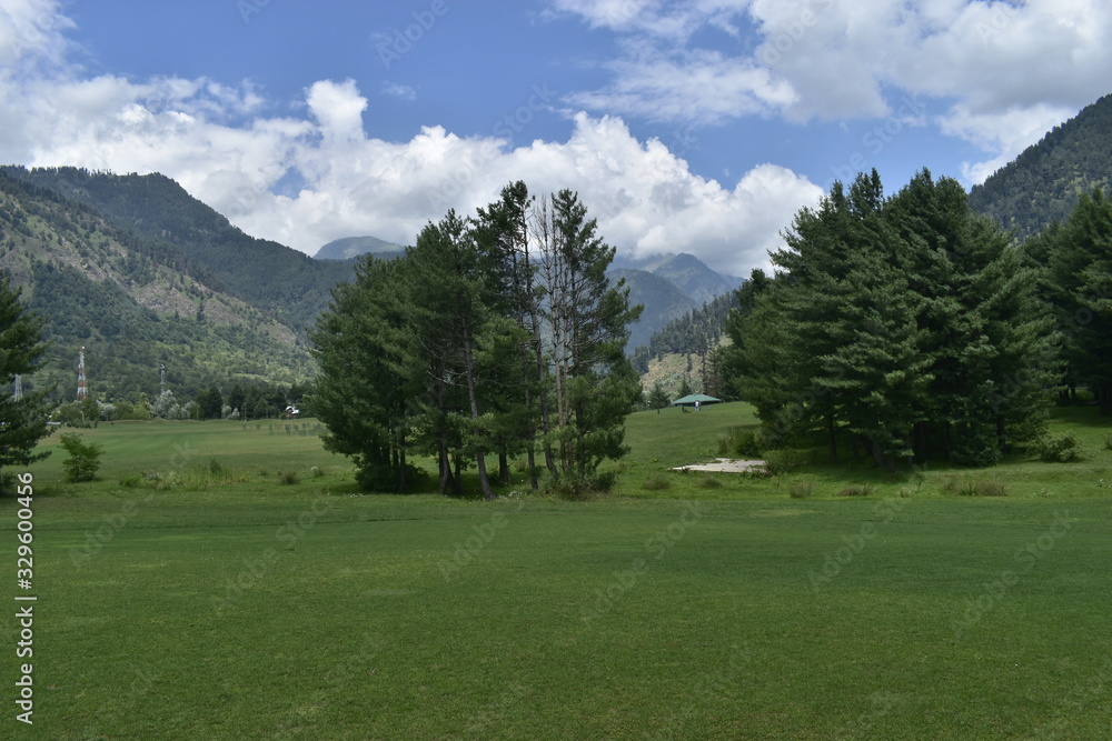 Naklejka premium landscape in the mountains
