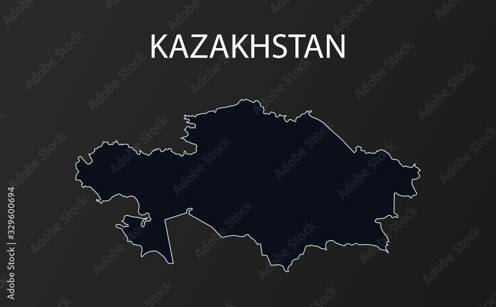 Fototapeta premium High detailed map of Kazakhstan. Vector illustration.