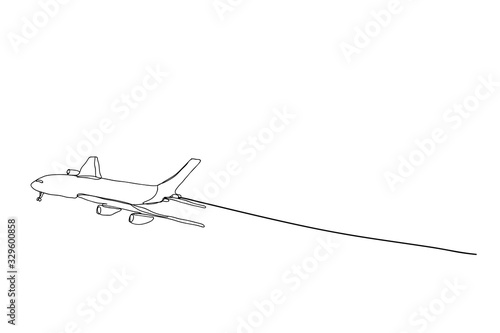 a plane   line drawing style vector design