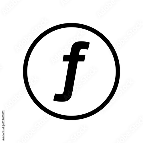 Florin coin monochrome black and white icon. Current currency symbol.