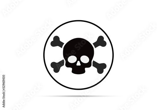 Skull and crossbones icon isolated design on vector illustration.
