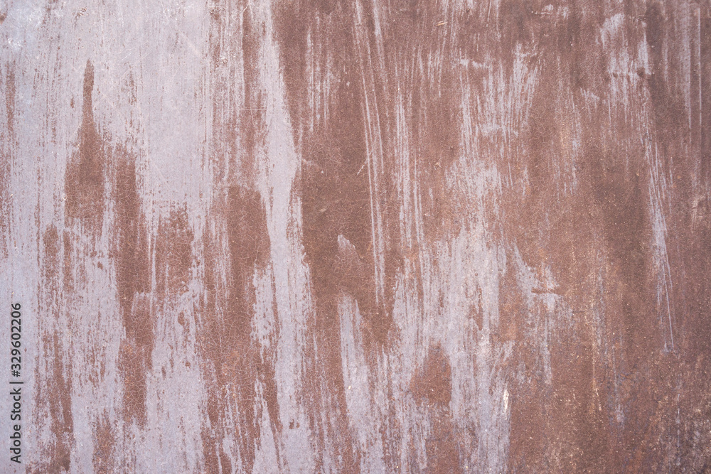 The texture of a sheet of iron painted with paint, subject to corrosion.