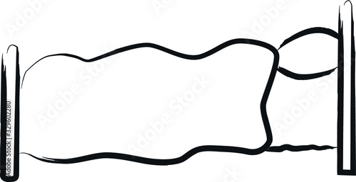 bed hand drawing black contour vector illustration