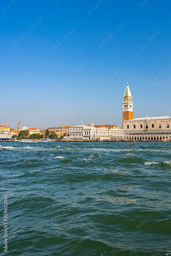 Vertical photo of Venice in the summer day