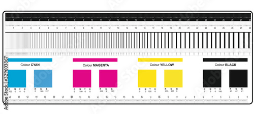 RULER FOR THE TECHNICAL AND GRAPHIC DRAWING