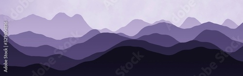 modern flat of mountains in the fog cg texture illustration