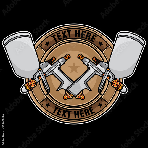spray gun logo design