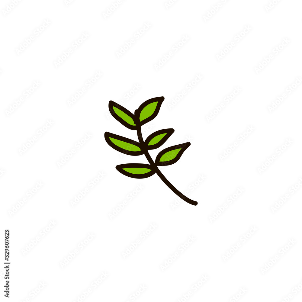 Fototapeta premium tree leaf vector icon. leaf vector illustration. vector symbol ash neem leaf clip art. cartoon
