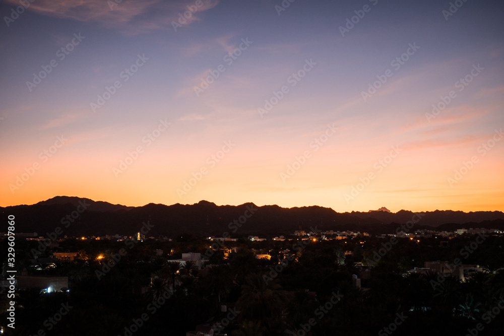 Orange sunset from the Nizwa Fort, Oman