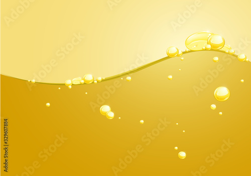 Oil splash on golden background, vector illustration.