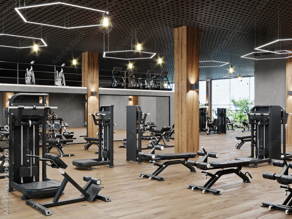 Modern Gym Interior With Sport And Fitness Equipment Fitness Center 