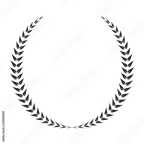 A laurel wreath. circular wreath. interlocking branches and leaves of the bay laurel vector.