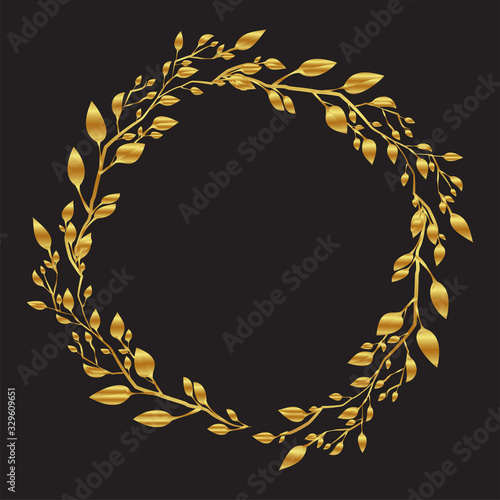 A laurel wreath. circular wreath. interlocking branches and leaves of the bay laurel vector.