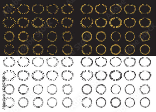 A laurel wreath. circular wreath. interlocking branches and leaves of the bay laurel vector.