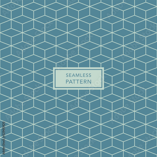 Cover template design with blue and green geometric pattern