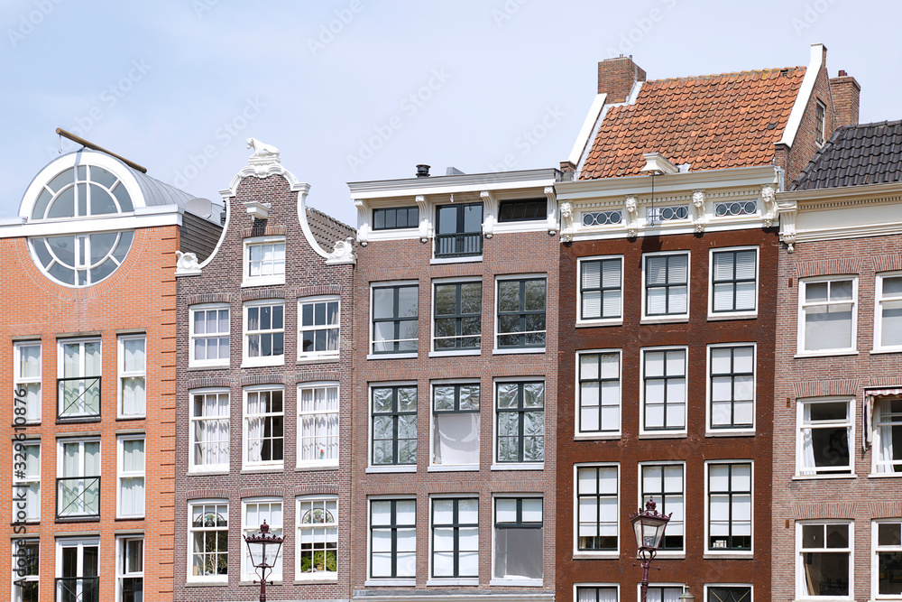 Traditional old buildings in Amsterdam, the Netherlands