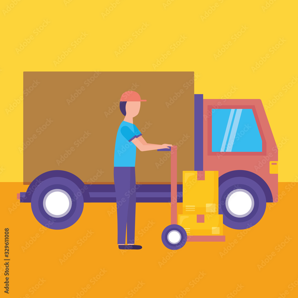 logistic delivery service with truck and courier logistic delivery service with truck and courier