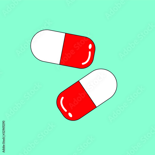 virus and and antibiotic fight illustration